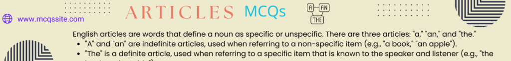 English Articles MCQs