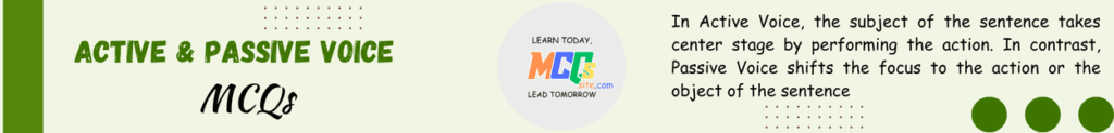 Active Passive voice MCQs