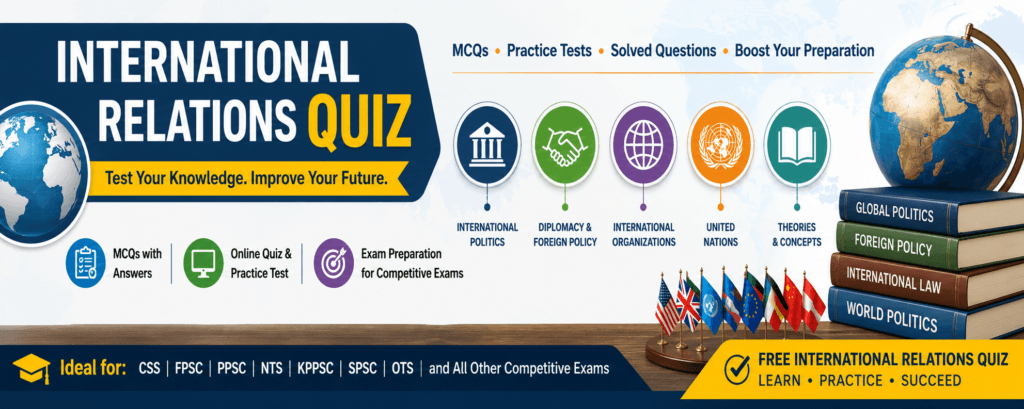 International Relations - Quiz 2 International Relations Quiz with MCQs, practice tests, diplomacy, foreign policy, international organizations, and competitive exam preparation