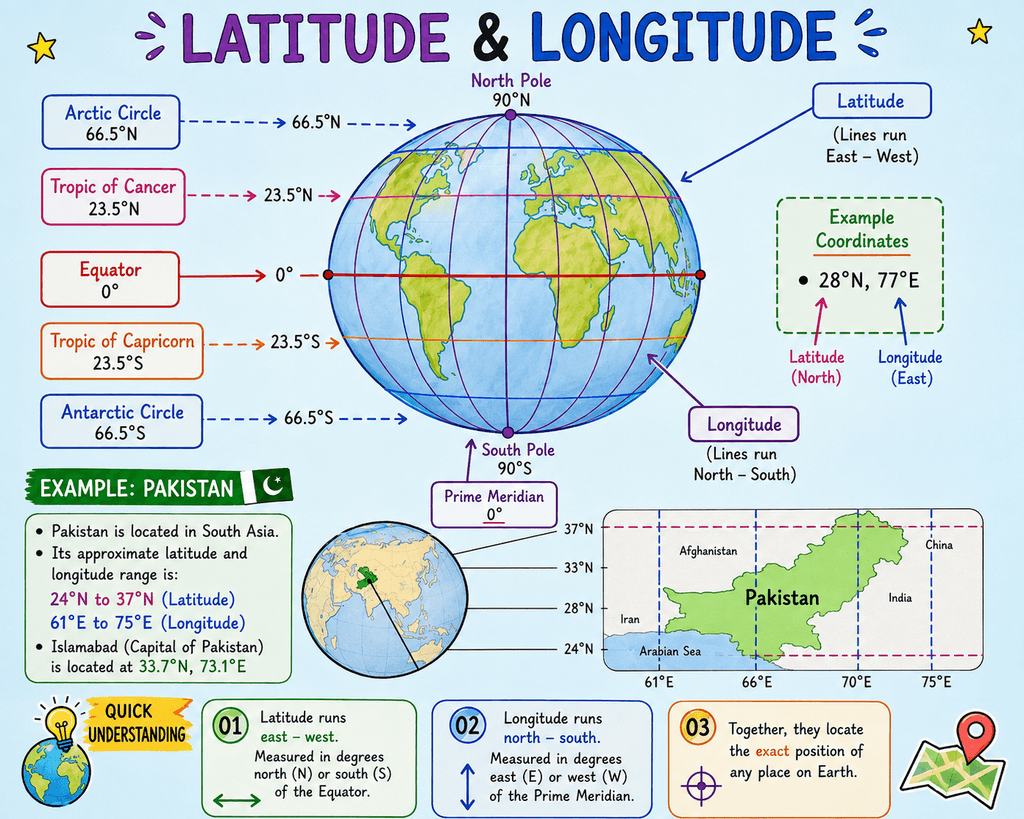 Social Studies Notes Pre-9th – Complete Notes 2 longitude