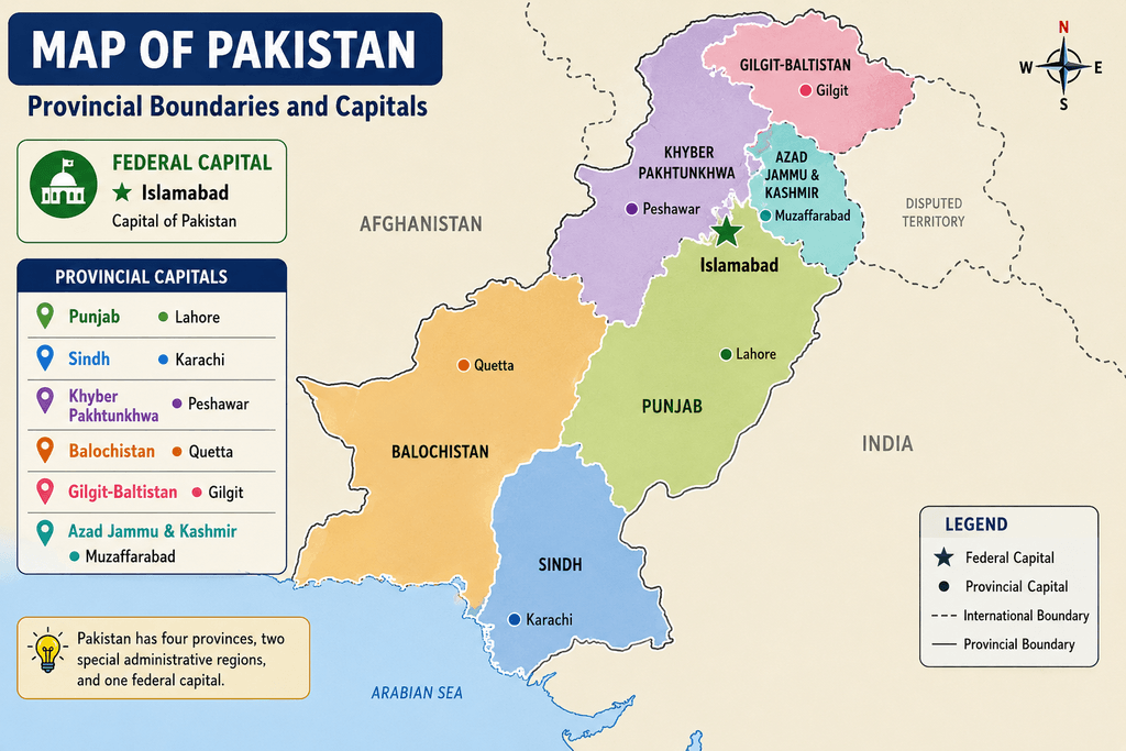 Social Studies Notes Pre-9th – Complete Notes 2 the map of Pakistan by locating federal and provincial capital
