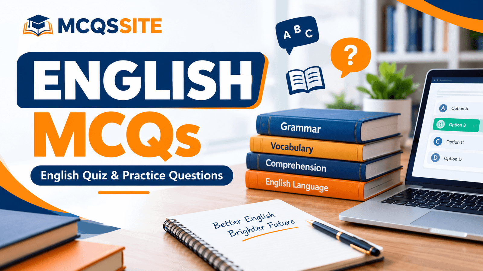 English MCQs quiz and practice questions for English language learning