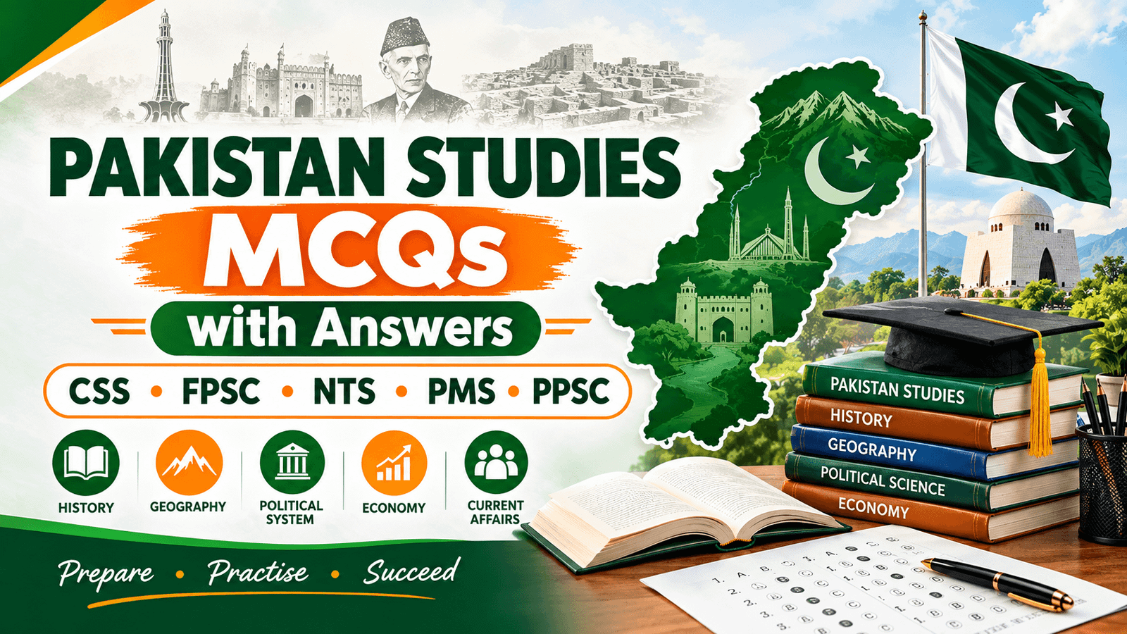 PAKISTAN STUDIES 1 Pakistan Studies MCQs with Answers for CSS, FPSC, NTS, PMS and PPSC competitive exams